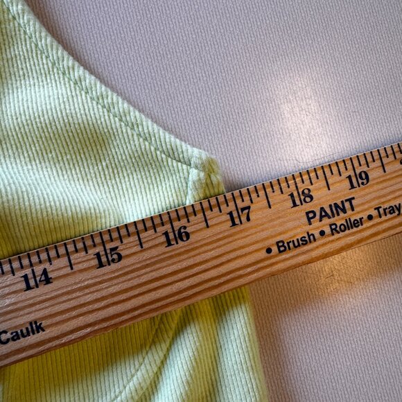 Aerie Cropped Corset Tank Top XXL Lime Green Ribbed Stretch - Picture 6 of 10